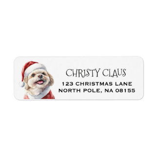 Personalized Shih Tzu Dog Christmas Label