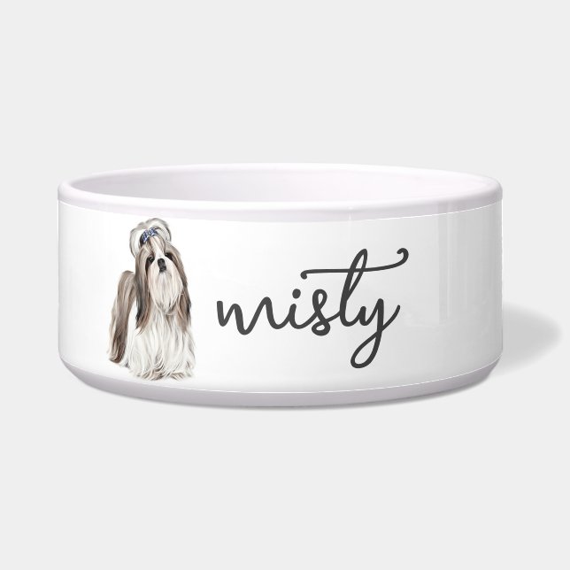 Personalized Shih Tzu Food Bowl (Front)