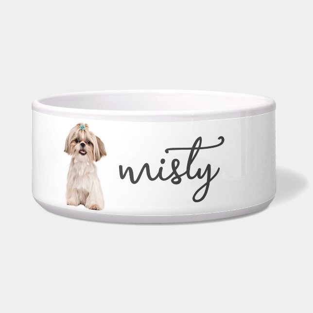 Personalized Shih Tzu Food Bowl (Front)