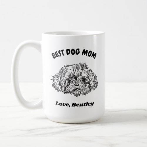 Personalized Shih Tzu Maltese Dog Mom Custom Text Coffee Mug