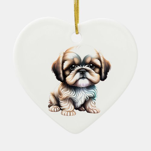 Personalized Shih Tzu Puppy Ceramic Ornament