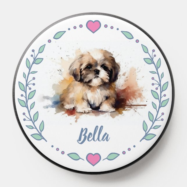Personalized Shih Tzu watercolor Pop-Socket PopSocket (Popsocket)