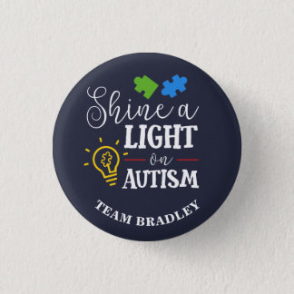 Personalized Shine A Light on Autism Matching Team Button