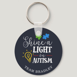 Personalized Shine A Light on Autism Matching Team Keychain