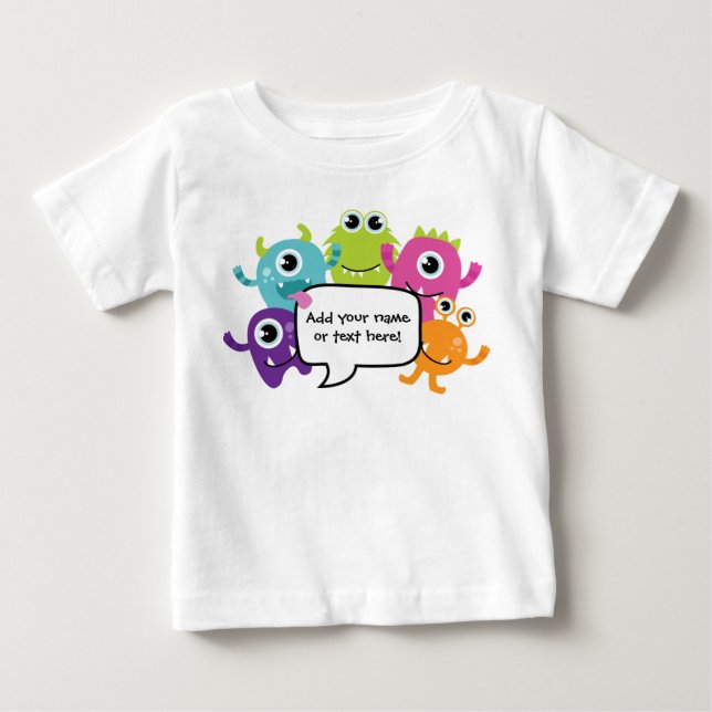 Personalized Shirt/Romper - Little Monster Design Baby T-Shirt (Front)