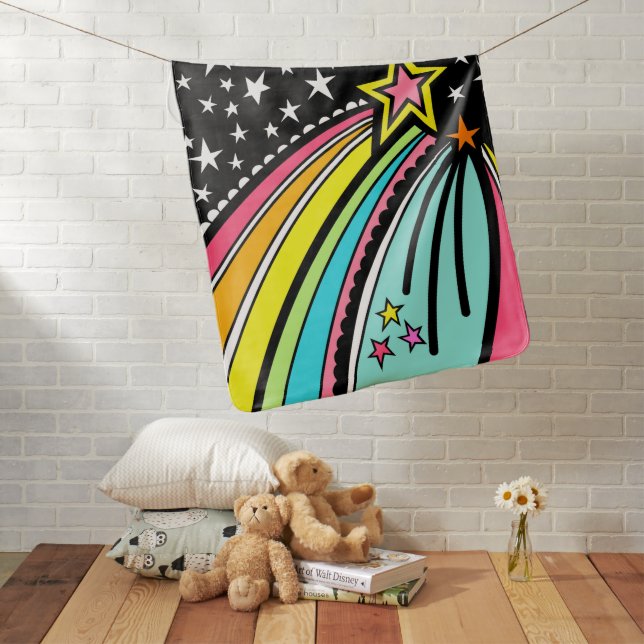 Personalized Shooting Star  Baby Blanket (In Situ)