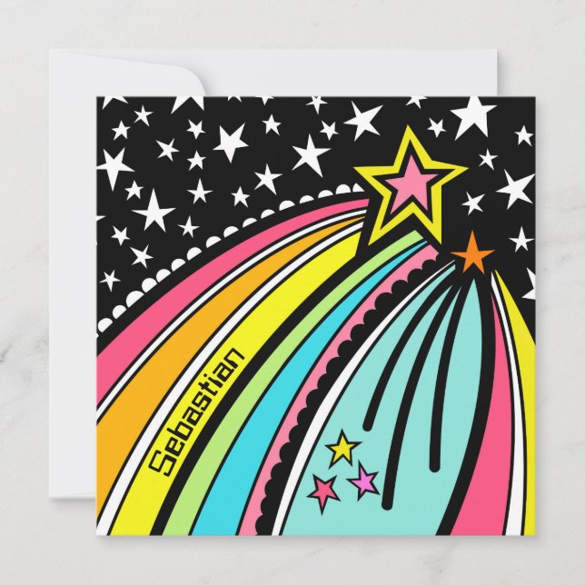 Personalized Shooting Star Birthday Invitation (Front)