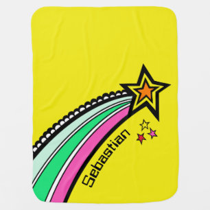 Personalized Shooting Star Space  Baby Blanket