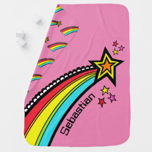 Personalized Shooting Star Space Baby Blanket