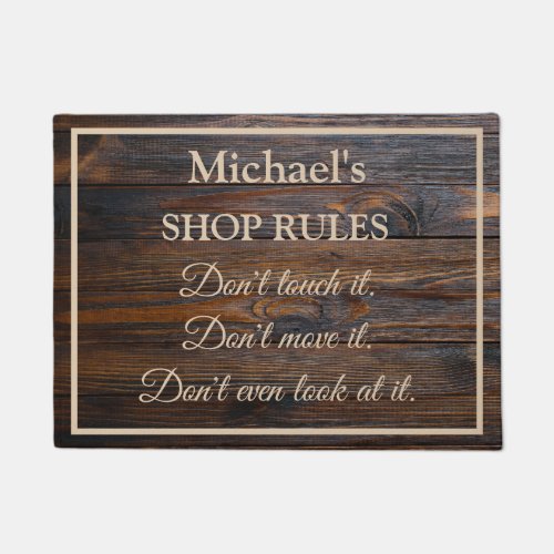 Personalized Shop Rules Door Mat
