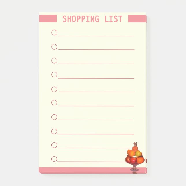 Personalized Shopping List Post-it Notes (Front)