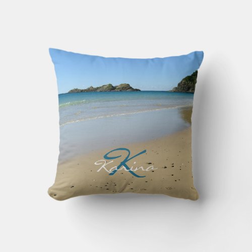 Personalized Shore Beach  Throw Pillow