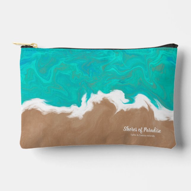 Personalized Shores of Paradise Small Accessory Pouch (Front)