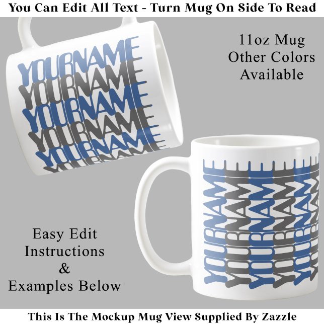 Personalized Short Custom Name Blu Hidden Message  Coffee Mug (Creator Uploaded)