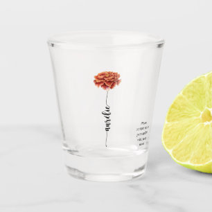 Personalized shot Flower Birth OEillet Glass