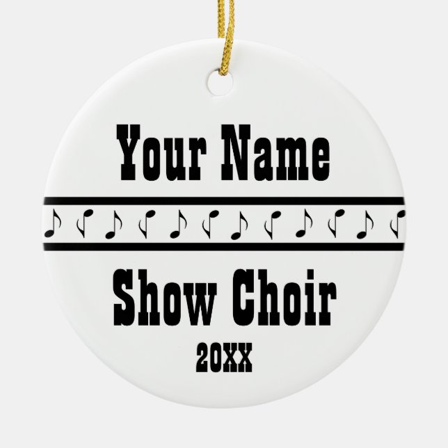 Personalized Show Choir Music Ornament Keepsake (Front)