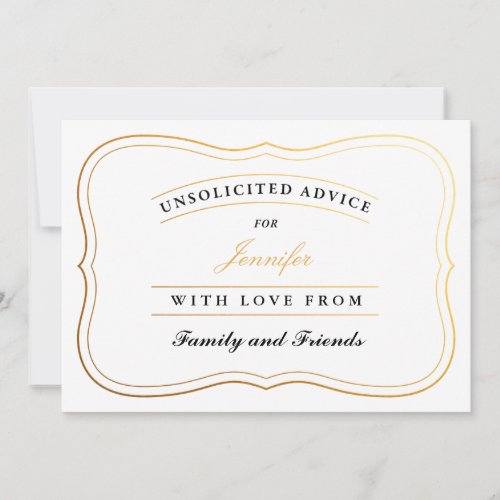 Personalized Shower Advice Cards Bride or New Mom