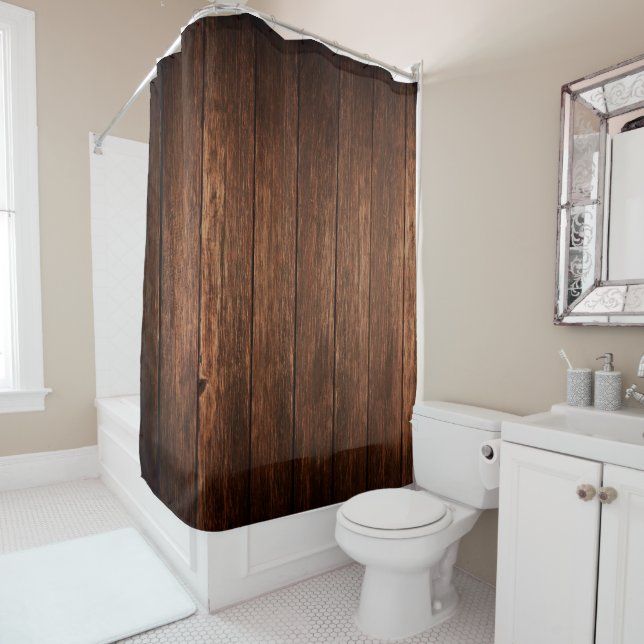 Personalized Shower Curtain Barn Wood Country Rust (In Situ)