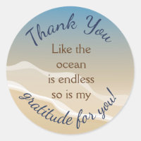 Personalized Shower Stickers- Beach Baby theme Classic Round Sticker