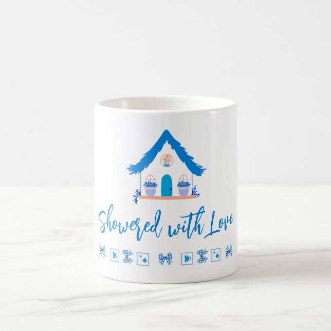 Personalized Showered with Love Baby Shower Coffee Mug (Center)