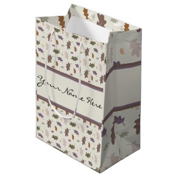 Personalized Showers Of Colorful Oak Leaves Medium Gift Bag by suchicandi at Zazzle