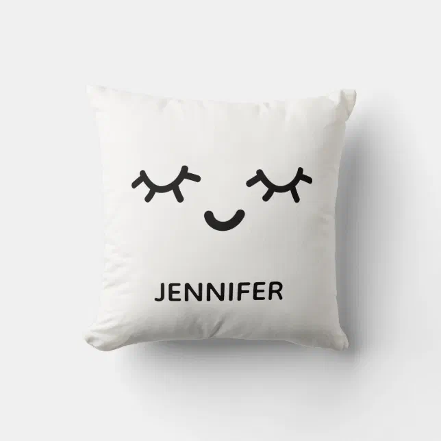Personalized shut eye cute eyelash pillow Zazzle