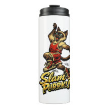 Personalized Siamese Basketball Cat Thermal Tumble