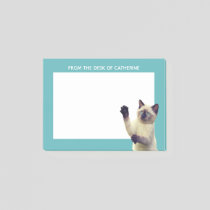 Personalized Siamese Kitten Teal Blue Post-it Notes