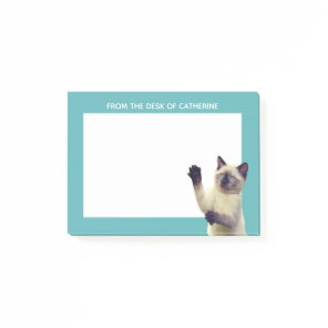 Personalized Siamese Kitten Teal Blue Post-it Notes