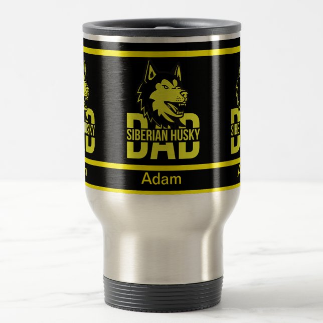 Personalized Siberian Husky Dad, Dog Dad Travel Mug (Creator Uploaded)