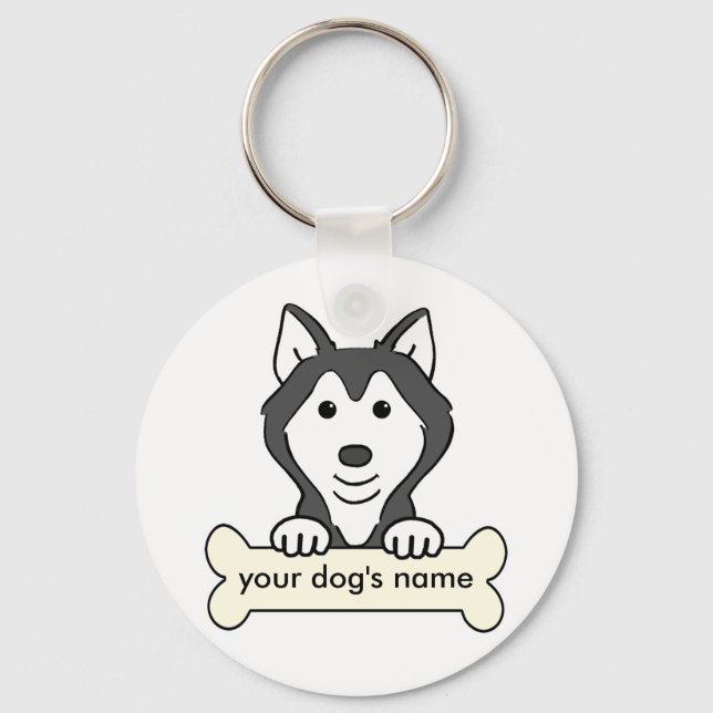Personalized Siberian Husky Keychain (Front)