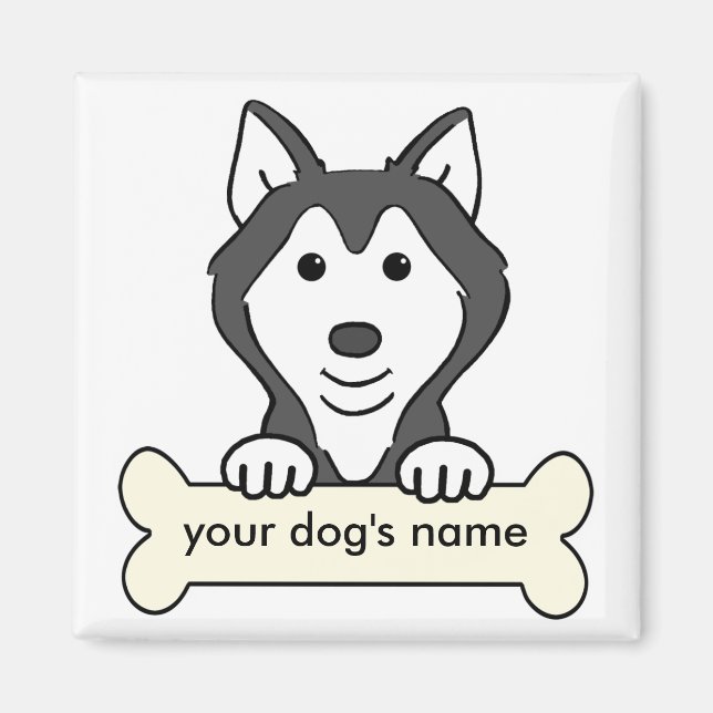Personalized Siberian Husky Magnet (Front)