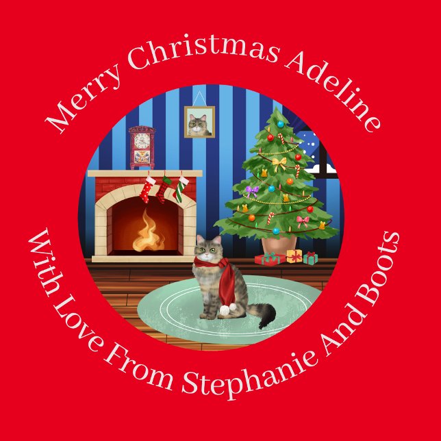 Personalized Siberian Kitty Cat Christmas Wrapping Paper (Creator Uploaded)