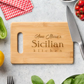 Personalized Sicilian Kitchen Engraved Cutting Board