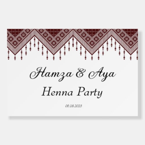 Personalized Sign For Palestinian Arab Henna 
