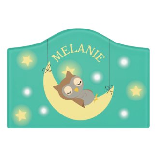 Personalized sign for young girls with cute owl