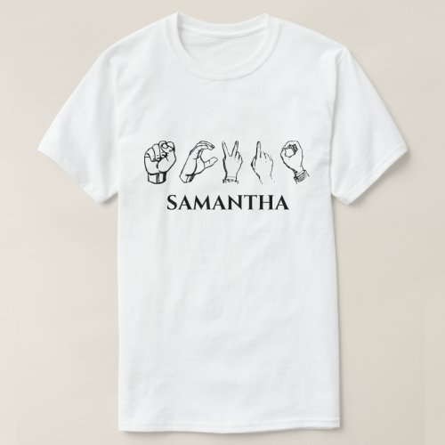 Personalized Sign Language Shirt Custom Name T_Shirt