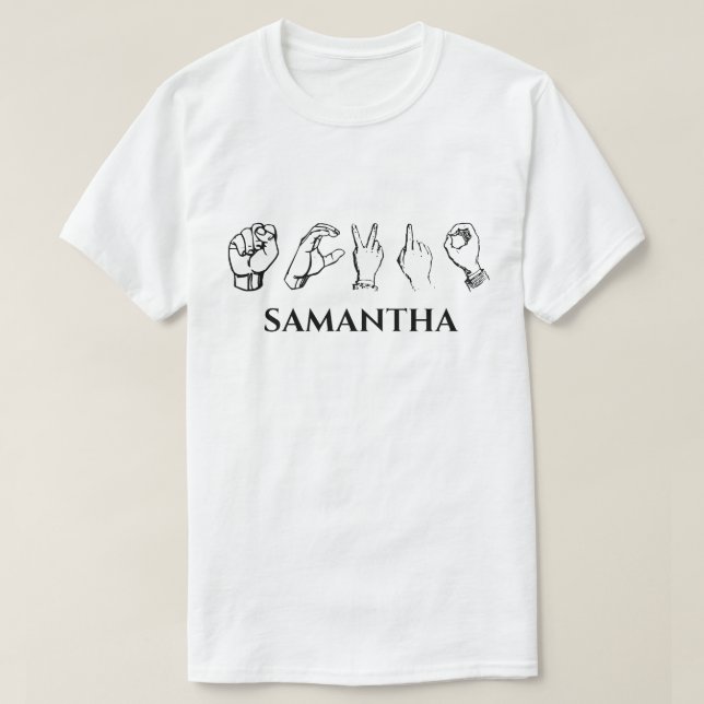 Personalized Sign Language Shirt, Custom Name T-Shirt (Design Front)