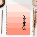Personalized Signature Color Block Coral 2024 Planner<br><div class="desc">This trendy modern design features five color block stripes in gradient tints from light to medium coral. Personalize it with your name in vertical black signature handwriting script.</div>