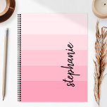 Personalized Signature Color Block Pink 2024 Planner<br><div class="desc">This trendy modern design features five color block stripes in gradient tints from light to medium pink. Personalize it with your name in vertical black signature handwriting script.</div>