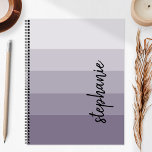 Personalized Signature Color Block Plum 2024 Planner<br><div class="desc">This trendy modern design features five color block stripes in gradient tints from light to medium plum. Personalize it with your name in vertical black signature handwriting script.</div>