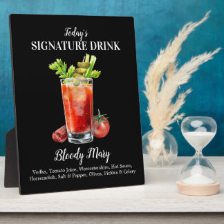 Personalized Signature Drink Bloody Mary Cocktail  Plaque