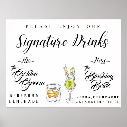 Personalized Signature Drink Sign