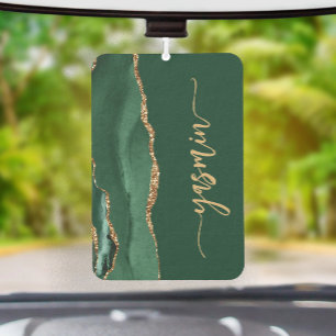 Personalized Signature Emerald Green Gold Agate Air Freshener