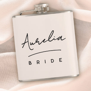Personalized Signature Name Pink Bachelorette Flask