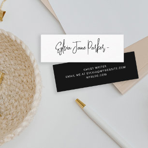 Personalized signature name script simple mini business card