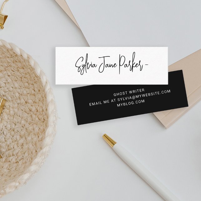 Personalized signature name script simple mini business card (Creator Uploaded)