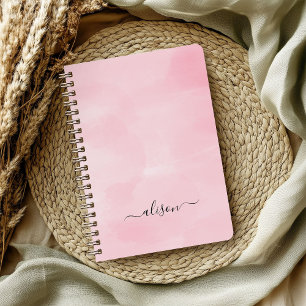 Personalized Signature Pink Notebook