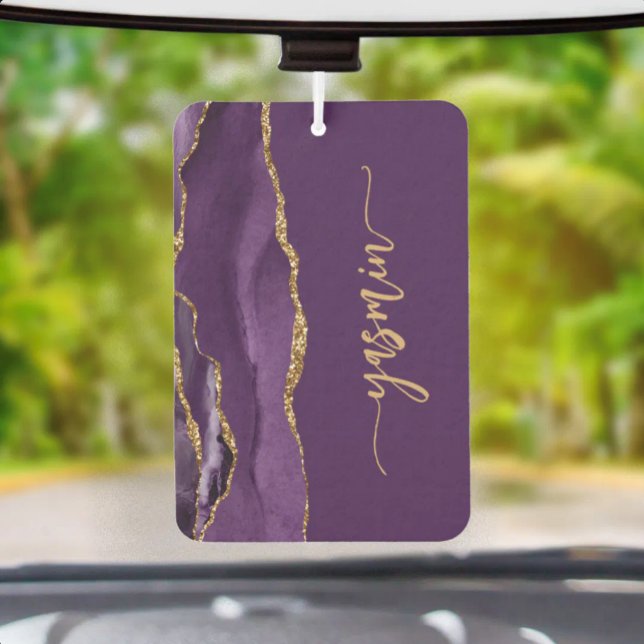 Personalized Signature Purple Gold Agate Air Freshener (Creator Uploaded)