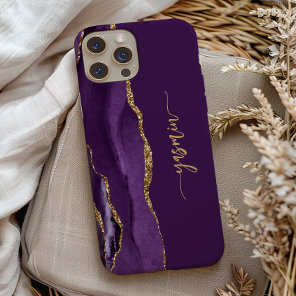 Personalized Signature Purple Gold Agate iPhone 13 Pro Case